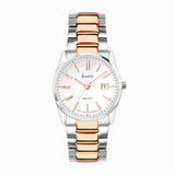 Accurist Everyday Ladies Watch | Silver Case & Two Tone Bracelet with White Dial | 30mm
