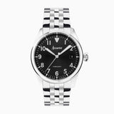 Accurist Aviation Men's Watch | Silver Case & Stainless Steel Bracelet with Black Dial | 41mm